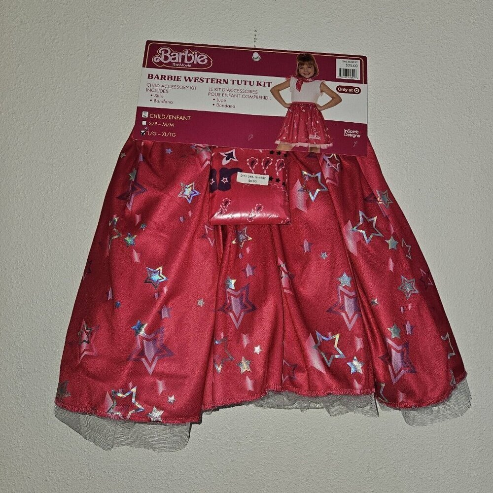 NEW Barbie Movie Western Tutu Halloween Costume Girls Large/XL Skirt Bandana